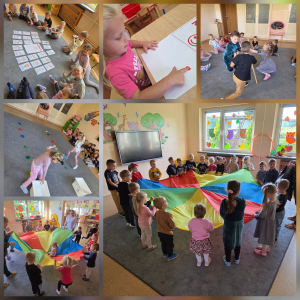 Zdjęcie przedstawia dzieci z grupy Sówki.