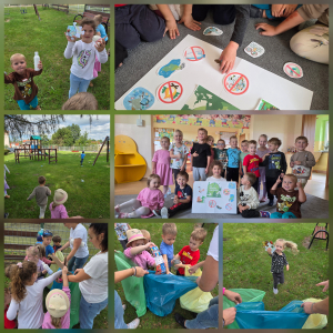 Zdjęcie przedstawia dzieci z grupy Sówki.