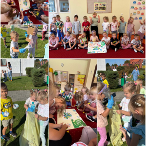 Zdjęcie przedstawia dzieci z grupy Żabki.