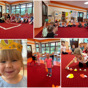 Zdjęcie przedstawia dzieci z grupy Żabki.