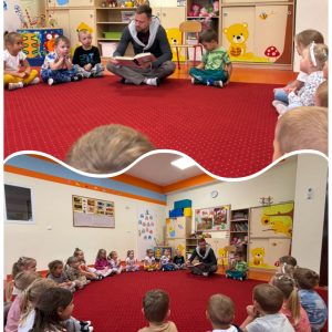 Zdjęcie przedstawia dzieci z grupy Żabki.