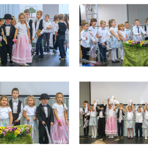 Zdjęcie przedstawia dzieci z grup Pszczółki i Jeżyki.