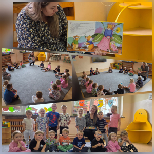 Zdjęcie przedstawia dzieci z grupy Sówki.