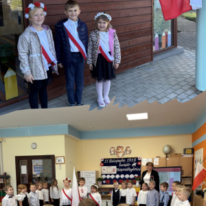 Zdjęcie przedstawia dzieci z Miejskiego Przedszkola w Sośnicowicach.