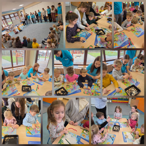 Zdjęcie przedstawia dzieci z grupy Sówki.