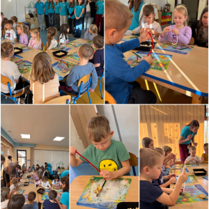 Zdjęcie przedstawia dzieci z grupy Żabki.