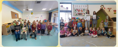 Uczniowie Szkoły Podstawowej czytają przedszkolakom