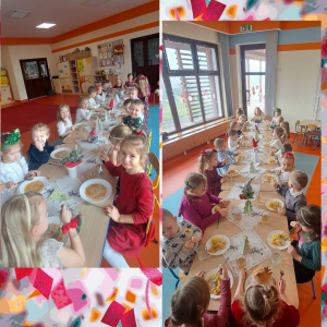 Zdjęcie przedstawia dzieci z grupy Żabki.