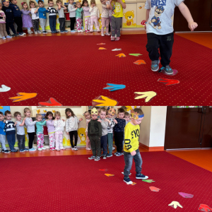 Zdjęcie przedstawia dzieci z Miejskiego Przedszkola w Sośnicowicach.