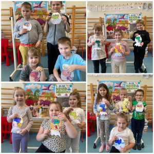 Zdjęcie przedstawia dzieci z Miejskiego Przedszkola w Sośnicowicach.