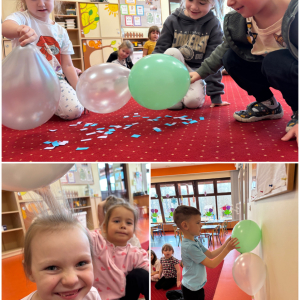 Zdjęcie przedstawia dzieci z grupy Żabki.