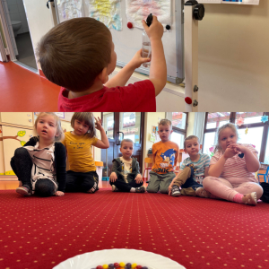 Zdjęcie przedstawia dzieci z grupy Żabki.