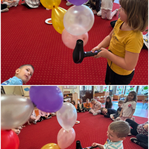 Zdjęcie przedstawia dzieci z grupy Żabki.