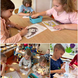 Zdjęcie przedstawia dzieci z grupy Żabki.