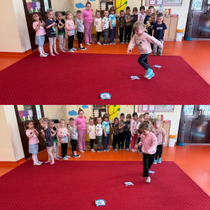 Zdjęcie przedstawia dzieci z grupy Żabki.