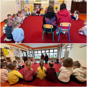 Zdjęcie przedstawia dzieci z grupy Żabki.