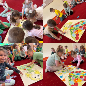 Zdjęcie przedstawia dzieci z grupy Żabki.